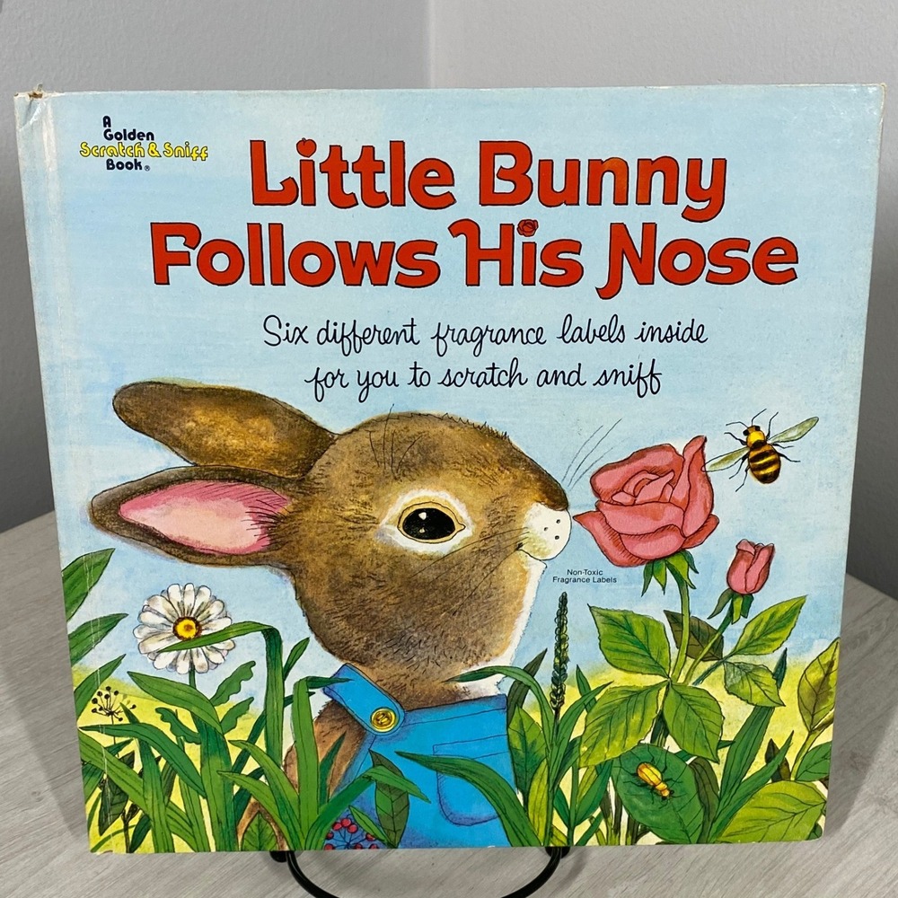 Vintage 1971 Little Bunny Follows His Nose Golden Scratch and Sniff Book Rare